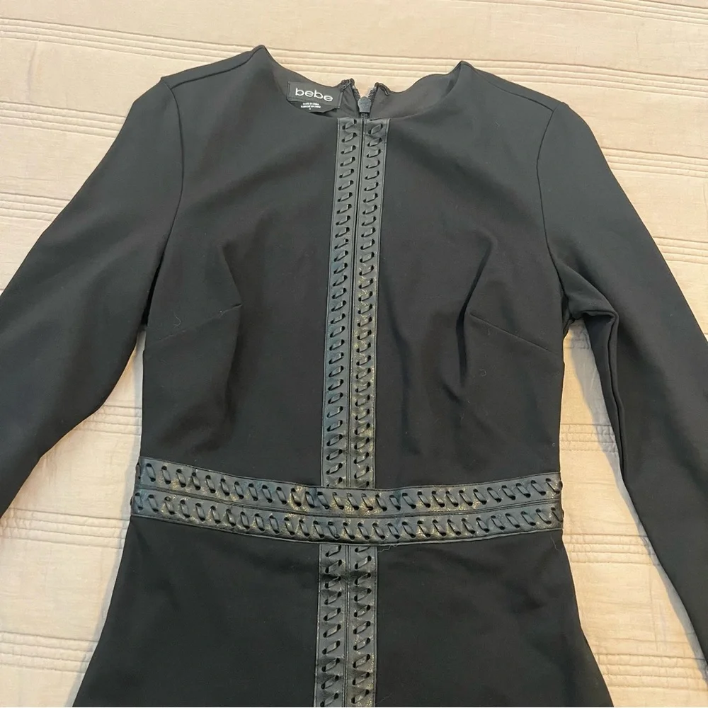 bebe Black Stitch & Fringe sheath Dress - Picture 6 of 6